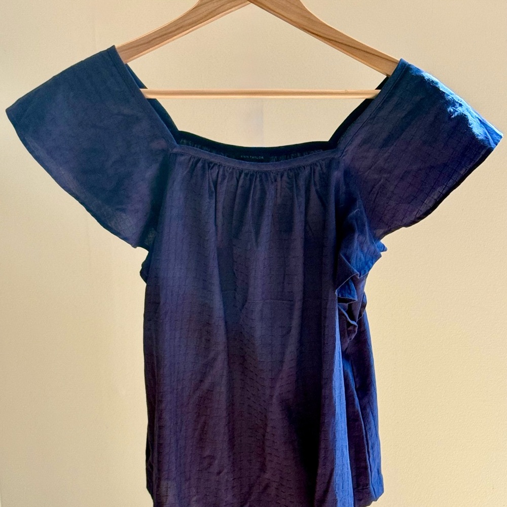 Navy Blue Off-Shoulder Top